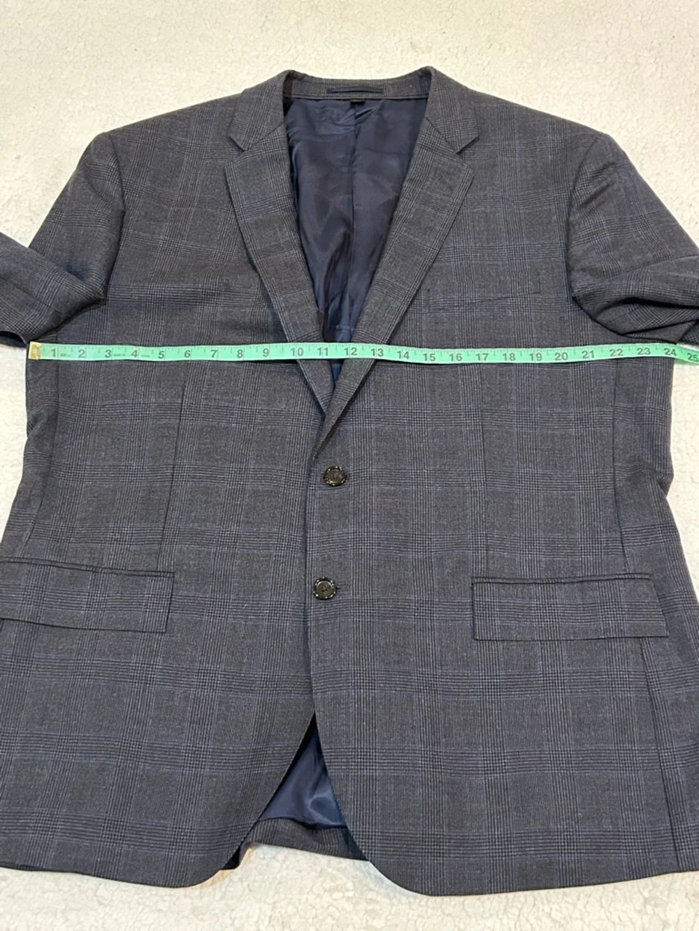 J. Crew Crosby Blue Plaid Wool 2-Button Blazer Jacket 48R American Woolen Co.